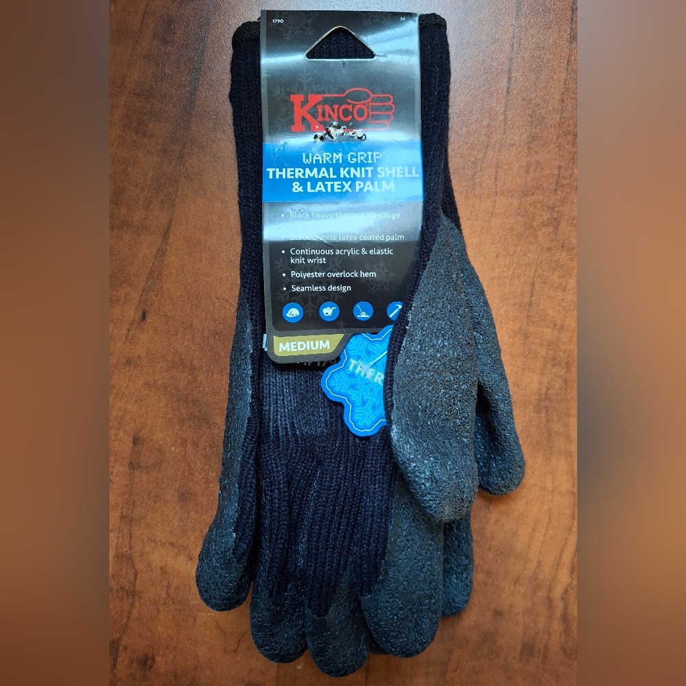 KINCO 1790-M WARM GRIP THERMAL KNIT WORK GLOVES MEDIUM